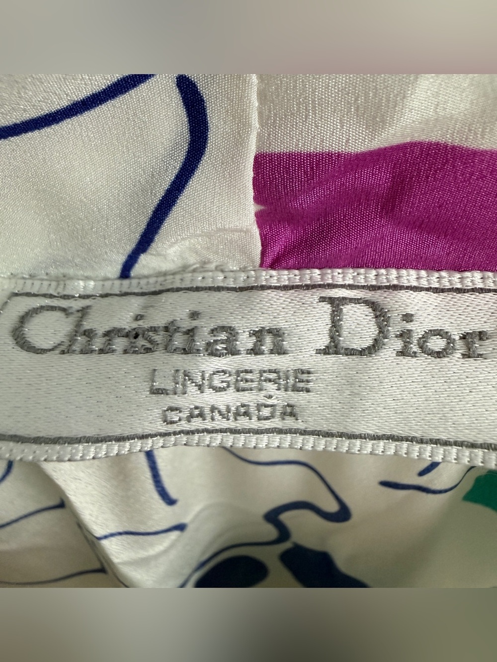 Vintage 80s Christian Dior Lingerie Abstract Kaftan Nightgown (One Size)